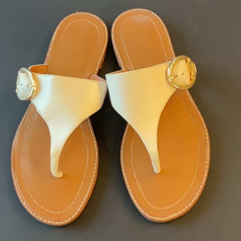 Coach Lesli leather sandal in Chalk size 6.5 - Picture 2 of 10